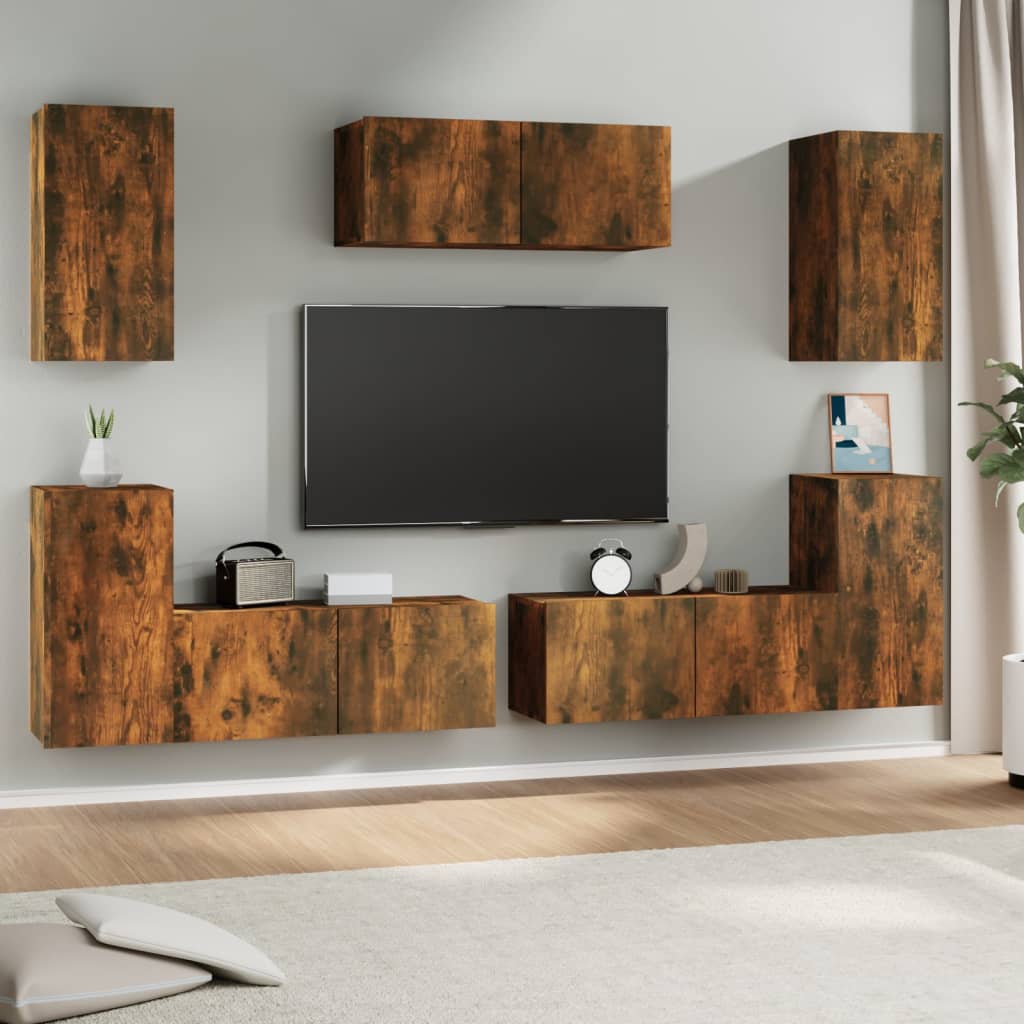 Set Dulap Tv, 7 Piese, , Lemn Prelucrat