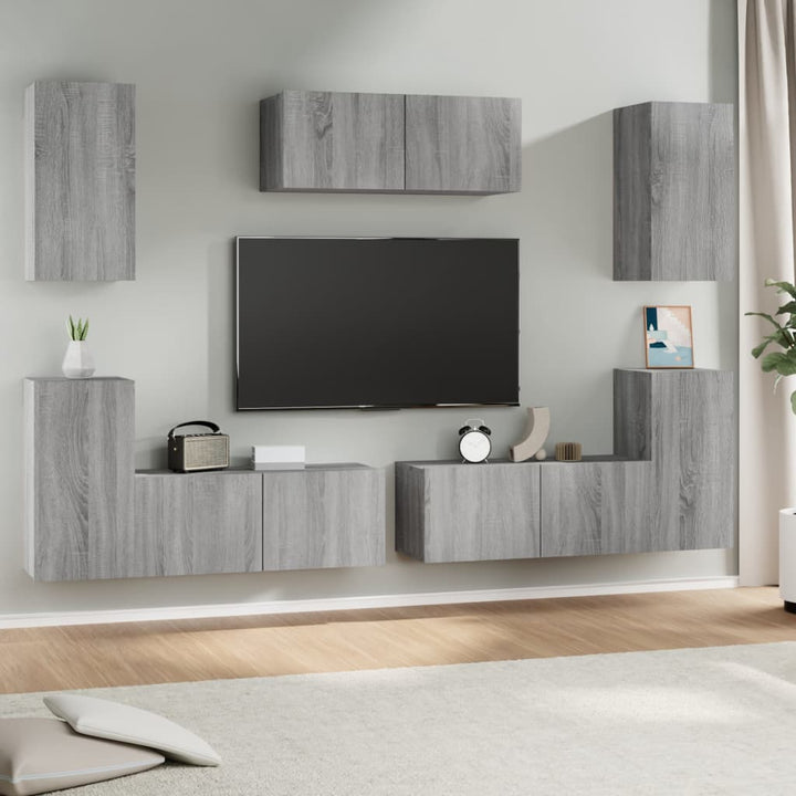 Set Dulap Tv, 7 Piese, , Lemn Prelucrat