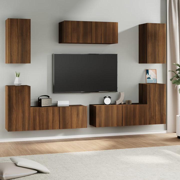 Set Dulap Tv, 7 Piese, , Lemn Prelucrat