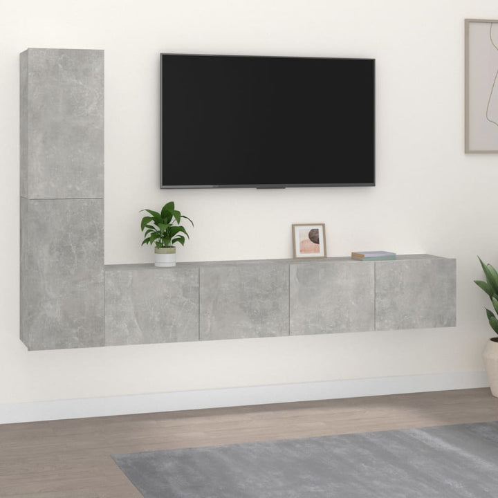 Set Dulap Tv, 4 Piese, , Lemn Prelucrat