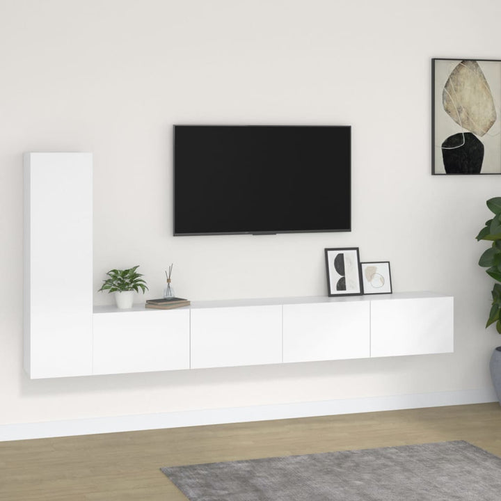 Set Dulap Tv, 4 Piese, , Lemn Prelucrat