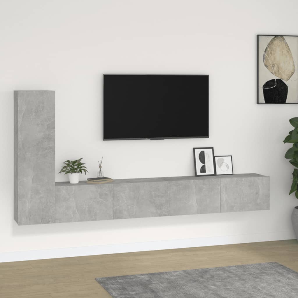 Set Dulap Tv, 4 Piese, , Lemn Prelucrat