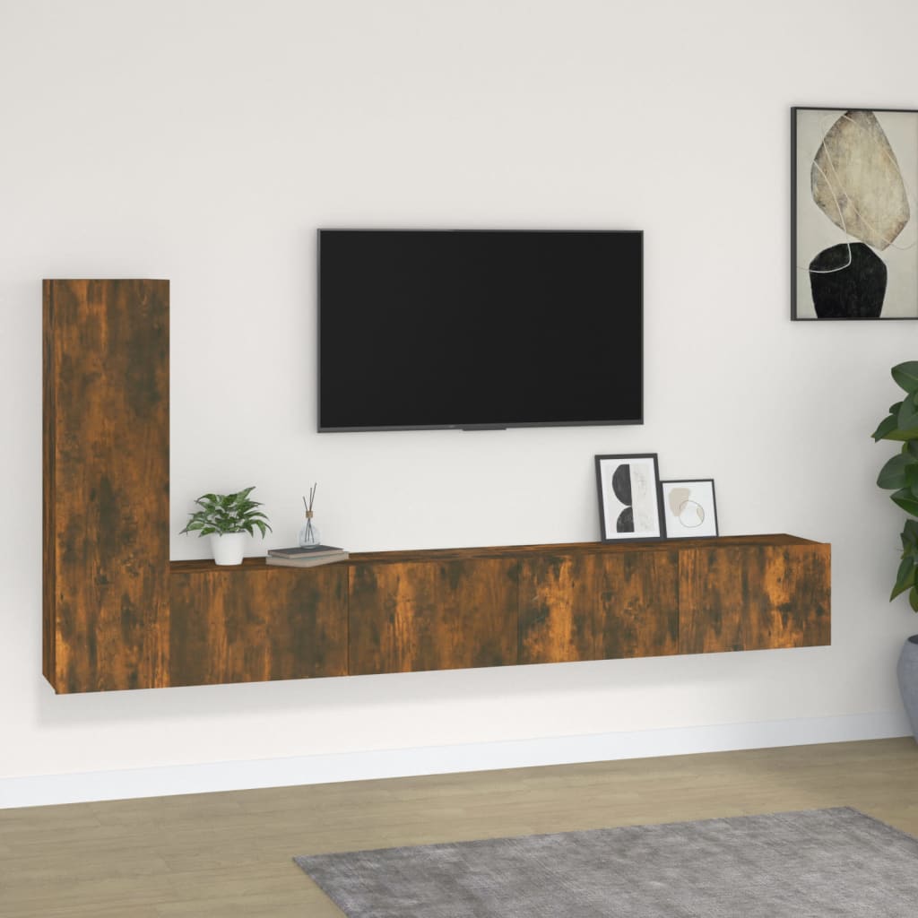 Set Dulap Tv, 4 Piese, , Lemn Prelucrat