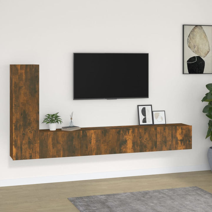 Set Dulap Tv, 4 Piese, , Lemn Prelucrat