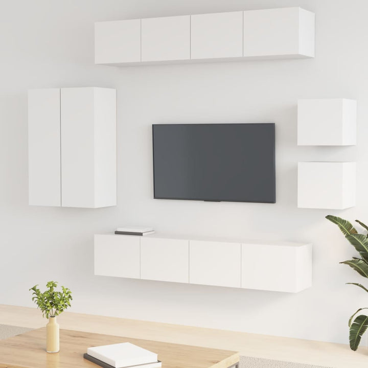 Set Dulap Tv, 8 Piese, , Lemn Prelucrat