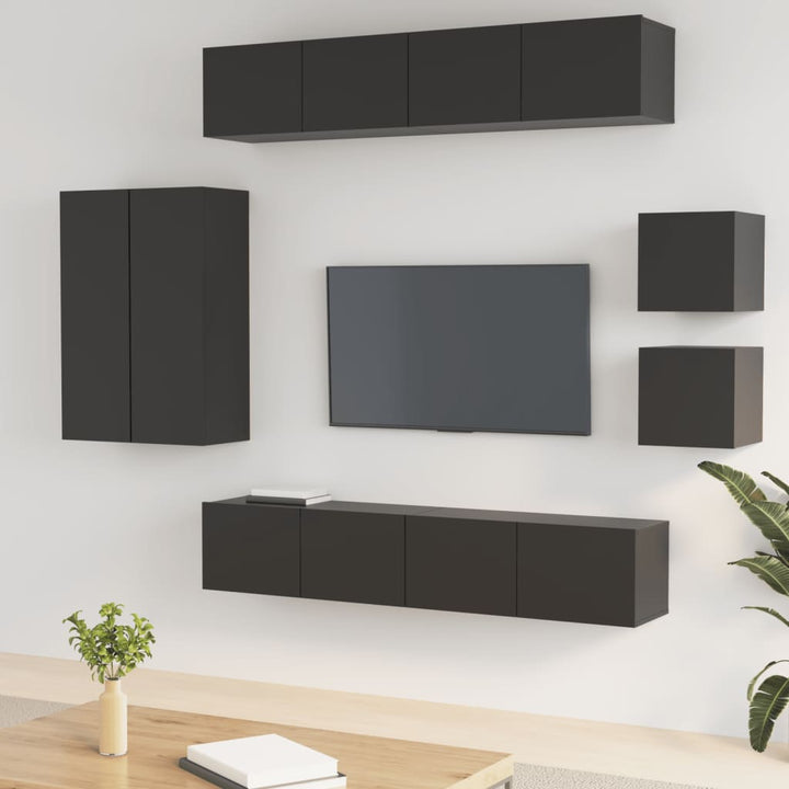 Set Dulap Tv, 8 Piese, , Lemn Prelucrat