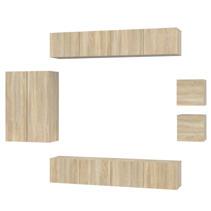 Set Dulap Tv, 8 Piese, , Lemn Prelucrat