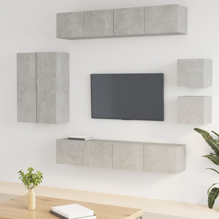 Set Dulap Tv, 8 Piese, , Lemn Prelucrat