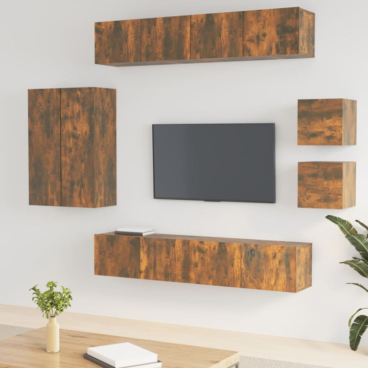 Set Dulap Tv, 8 Piese, , Lemn Prelucrat