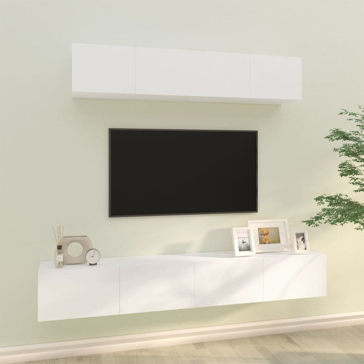 Set Dulap Tv, 4 Piese, , Lemn Prelucrat
