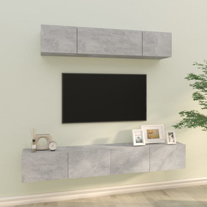 Set Dulap Tv, 4 Piese, , Lemn Prelucrat
