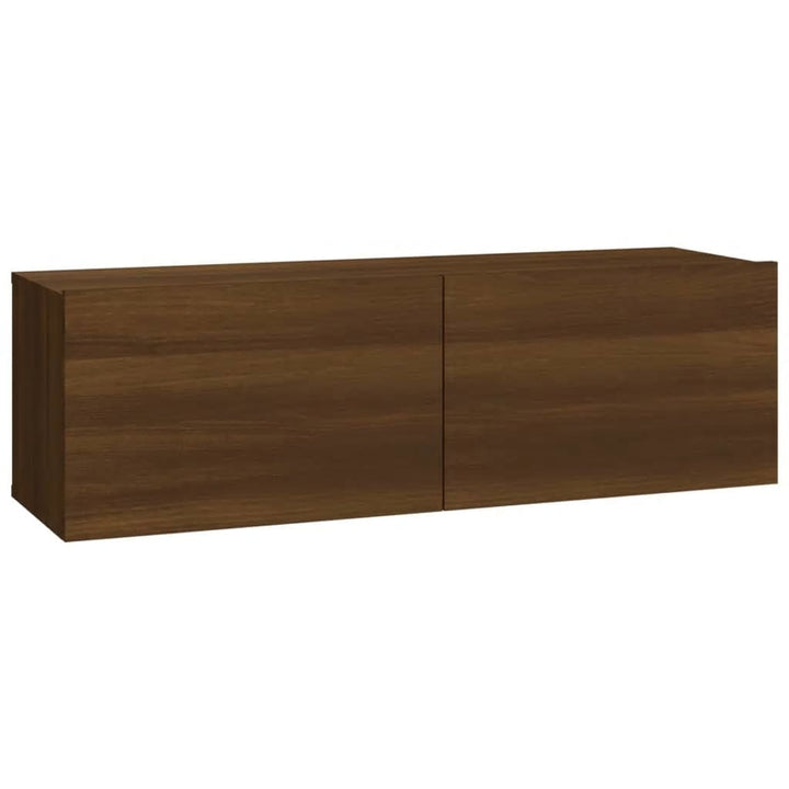 Set Comode Tv, 7 Piese, Stejar Maro, Lemn Compozit