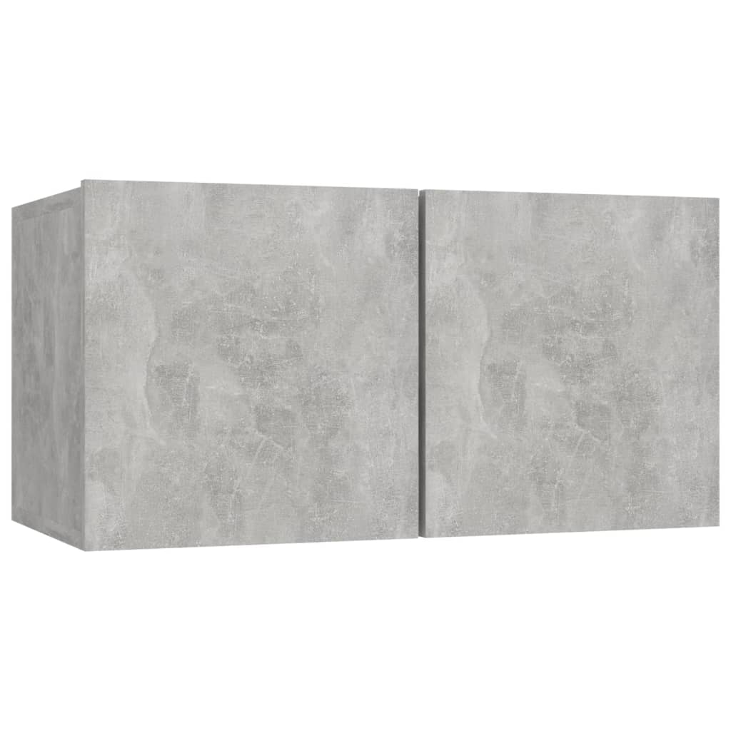 Set Dulap Tv, 6 Piese, Gri Beton, Lemn Prelucrat