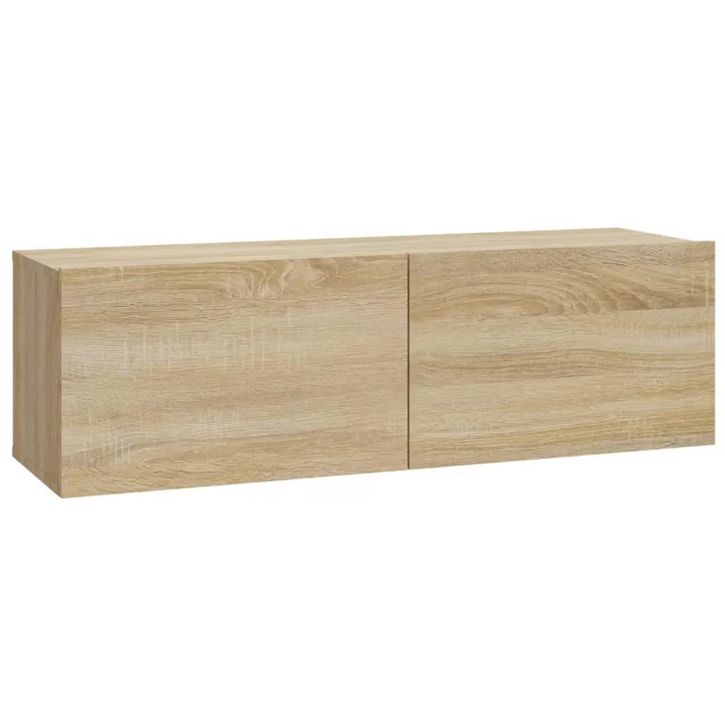Set Dulapuri Tv, 7 Piese, Stejar Sonoma, Lemn Prelucrat