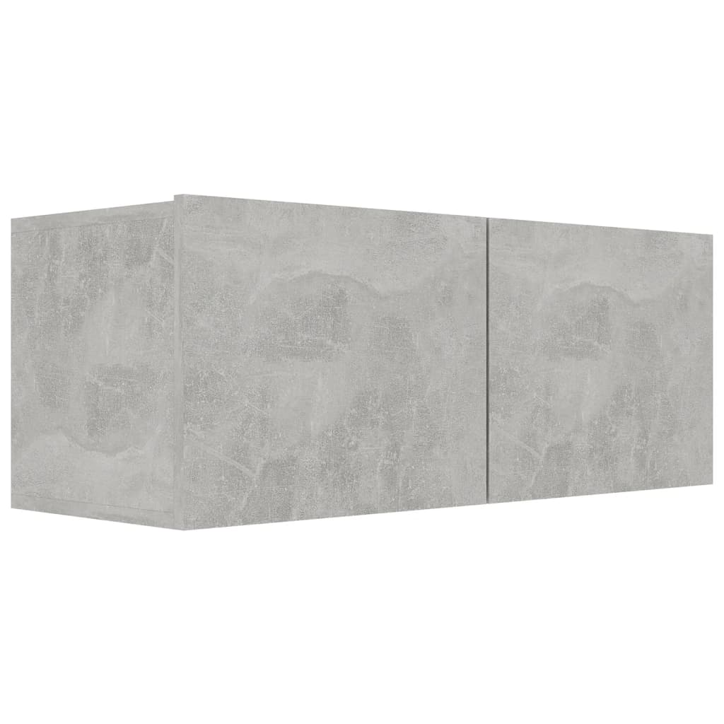 Set Dulapuri Tv, 7 Piese, Gri Beton, Lemn Prelucrat