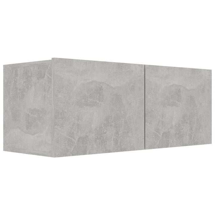 Set Dulapuri Tv, 7 Piese, Gri Beton, Lemn Prelucrat