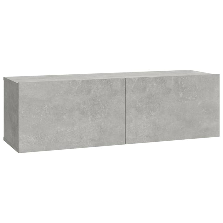 Set Dulapuri Tv, 7 Piese, Gri Beton, Lemn Prelucrat