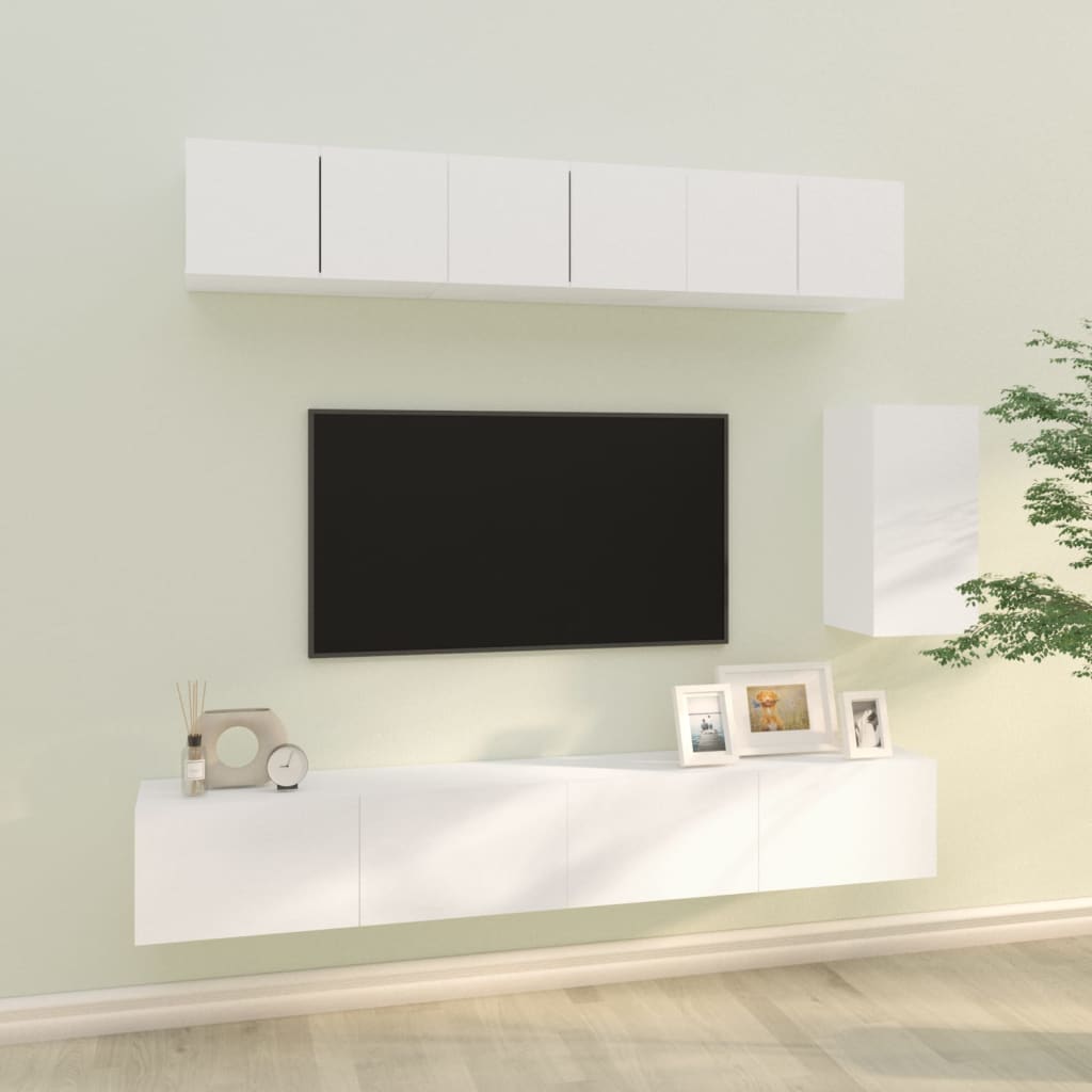 Set Dulap Tv, 6 Piese, , Lemn Prelucrat