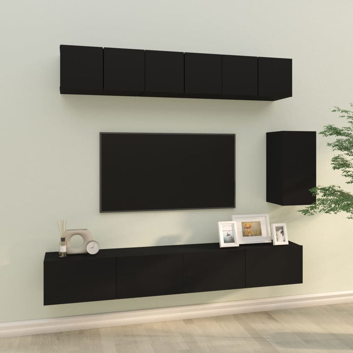 Set Dulap Tv, 6 Piese, , Lemn Prelucrat
