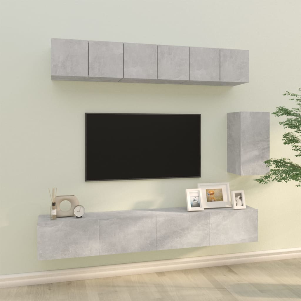 Set Dulap Tv, 6 Piese, , Lemn Prelucrat