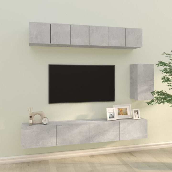 Set Dulap Tv, 6 Piese, , Lemn Prelucrat
