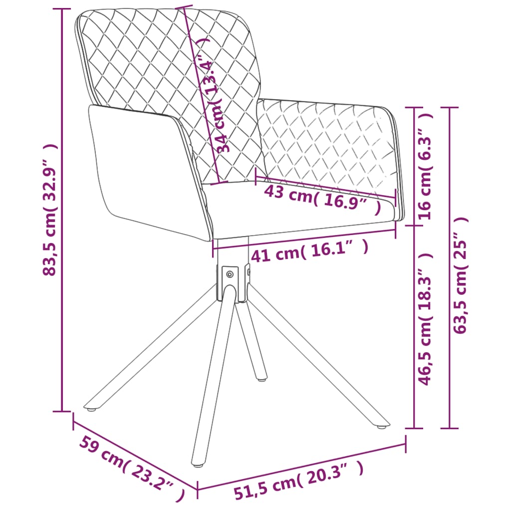 Scaune Rotative De Bucătărie, 2 Buc., , Catifea