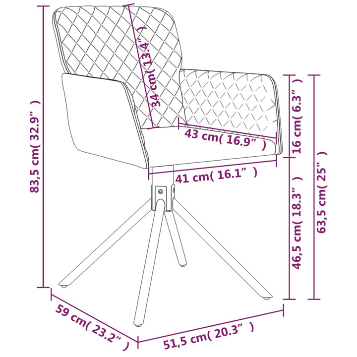 Scaune Rotative De Bucătărie, 2 Buc., , Catifea