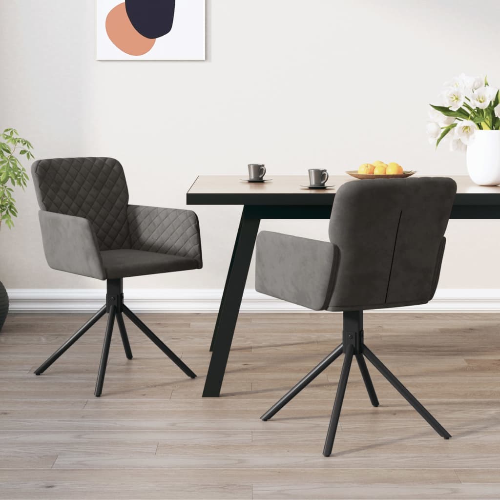 Scaune Rotative De Bucătărie, 2 Buc., , Catifea