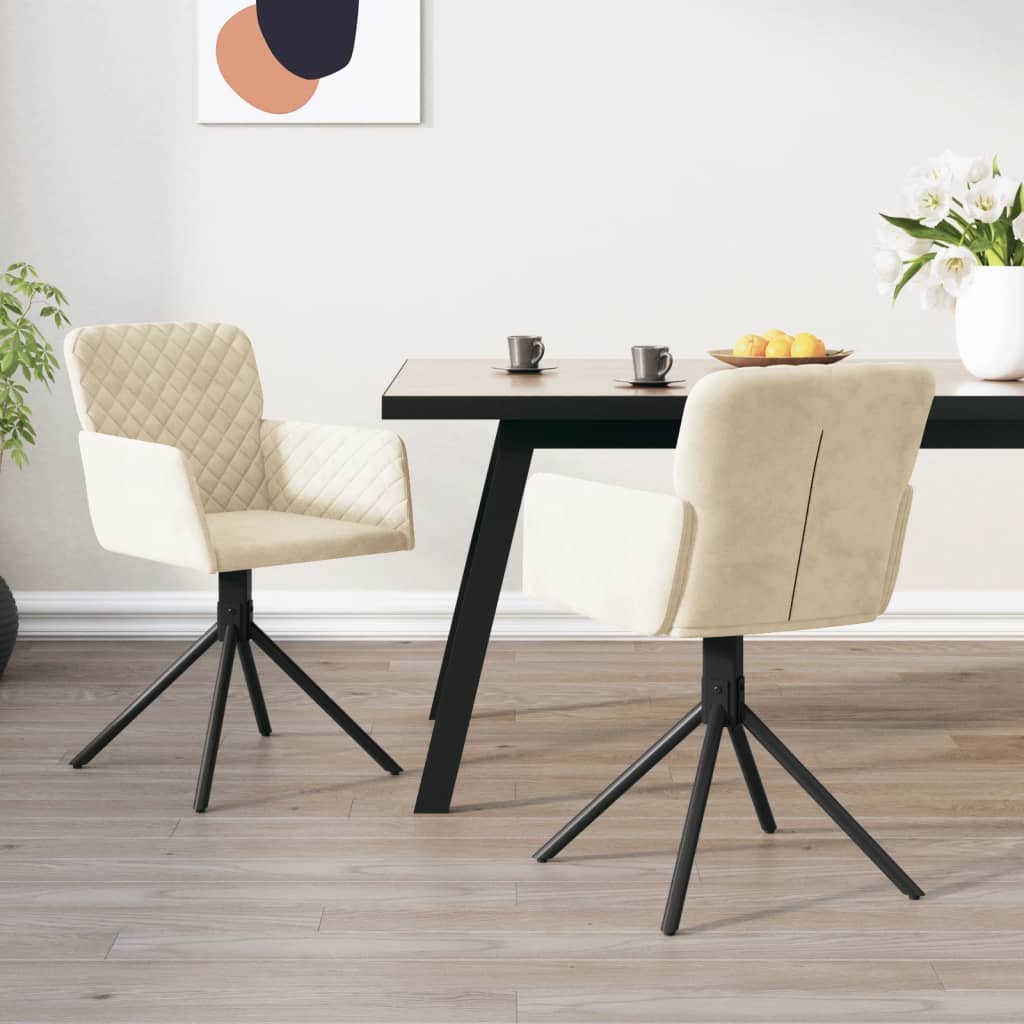 Scaune Rotative De Bucătărie, 2 Buc., , Catifea