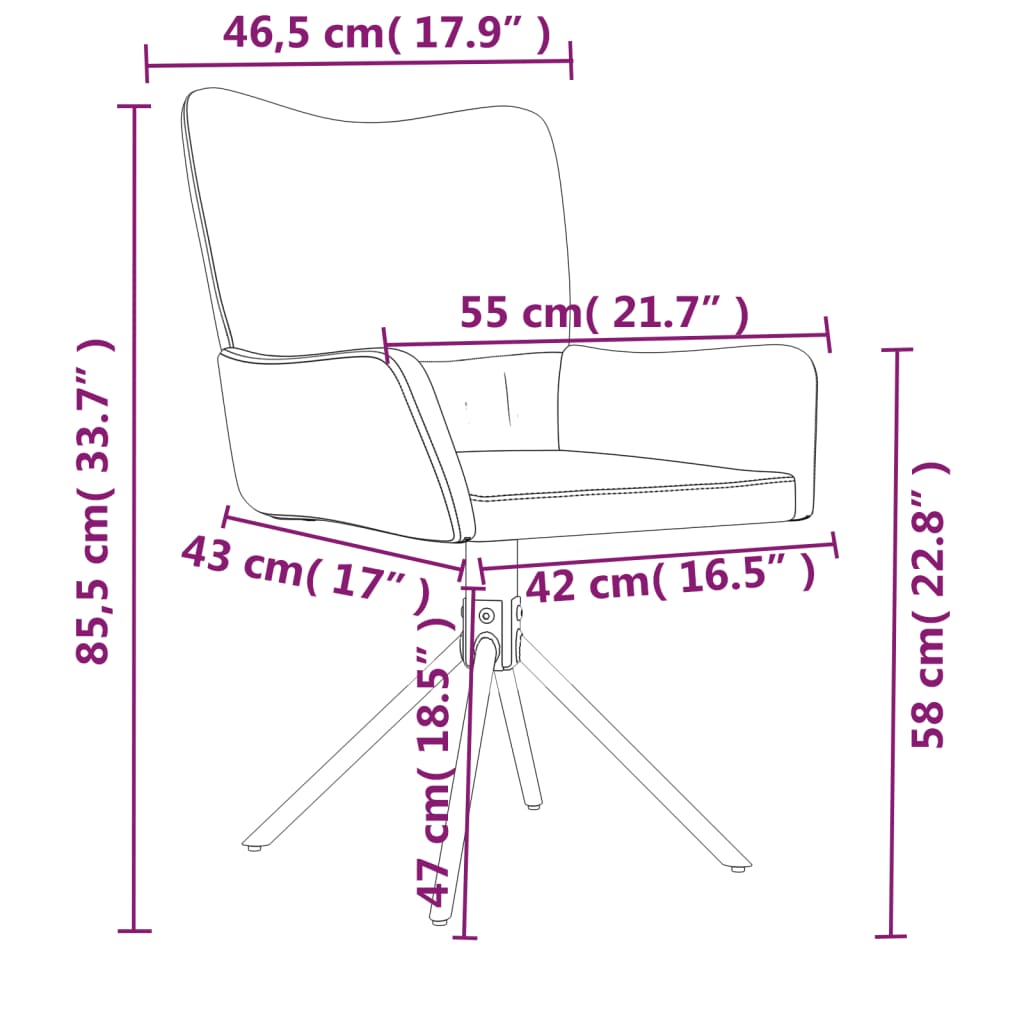 Scaune De Bucătărie Pivotante, 2 Buc., , Catifea