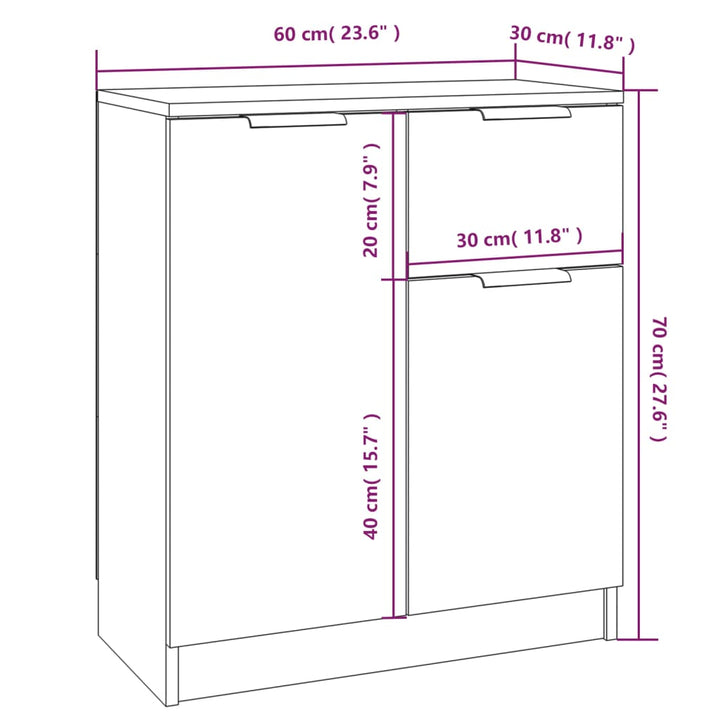 Servante, 2 Piese, , 60X30X70 Cm, Lemn Prelucrat