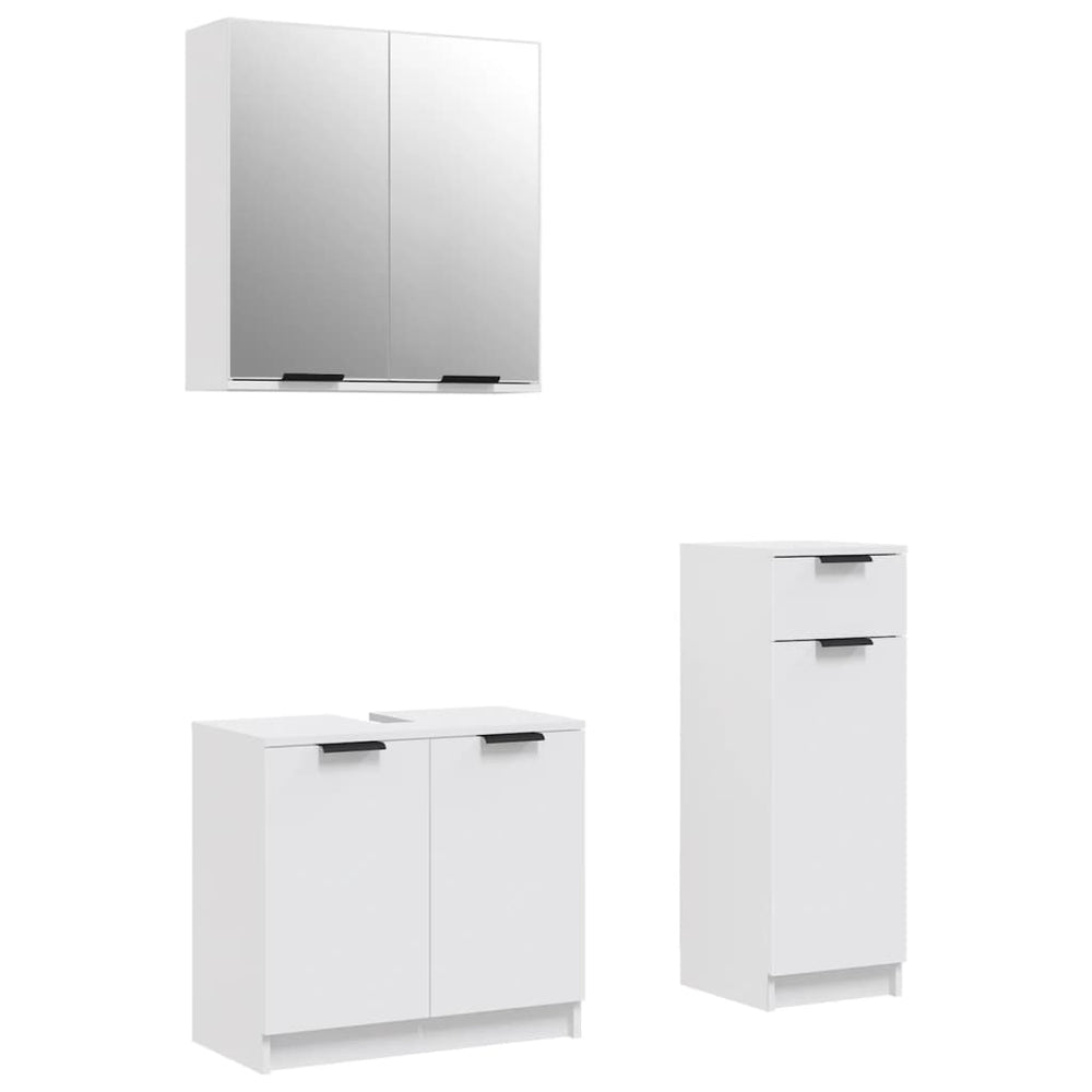 Set Dulapuri De Baie, 3 Piese, , Lemn Prelucrat