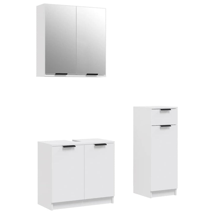 Set Dulapuri De Baie, 3 Piese, , Lemn Prelucrat