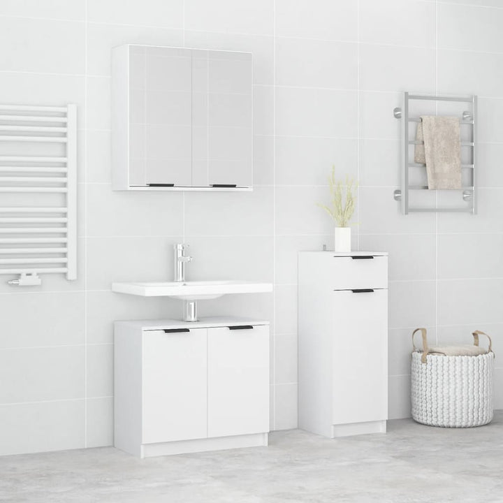 Set Dulapuri De Baie, 3 Piese, , Lemn Prelucrat