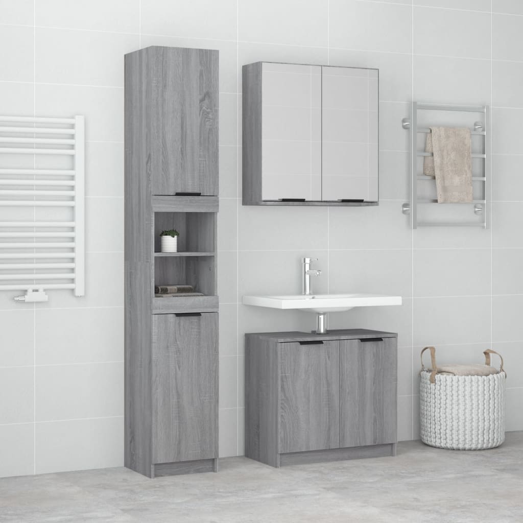 Set Dulapuri Bucătărie, 3 Piese, , Lemn Prelucrat