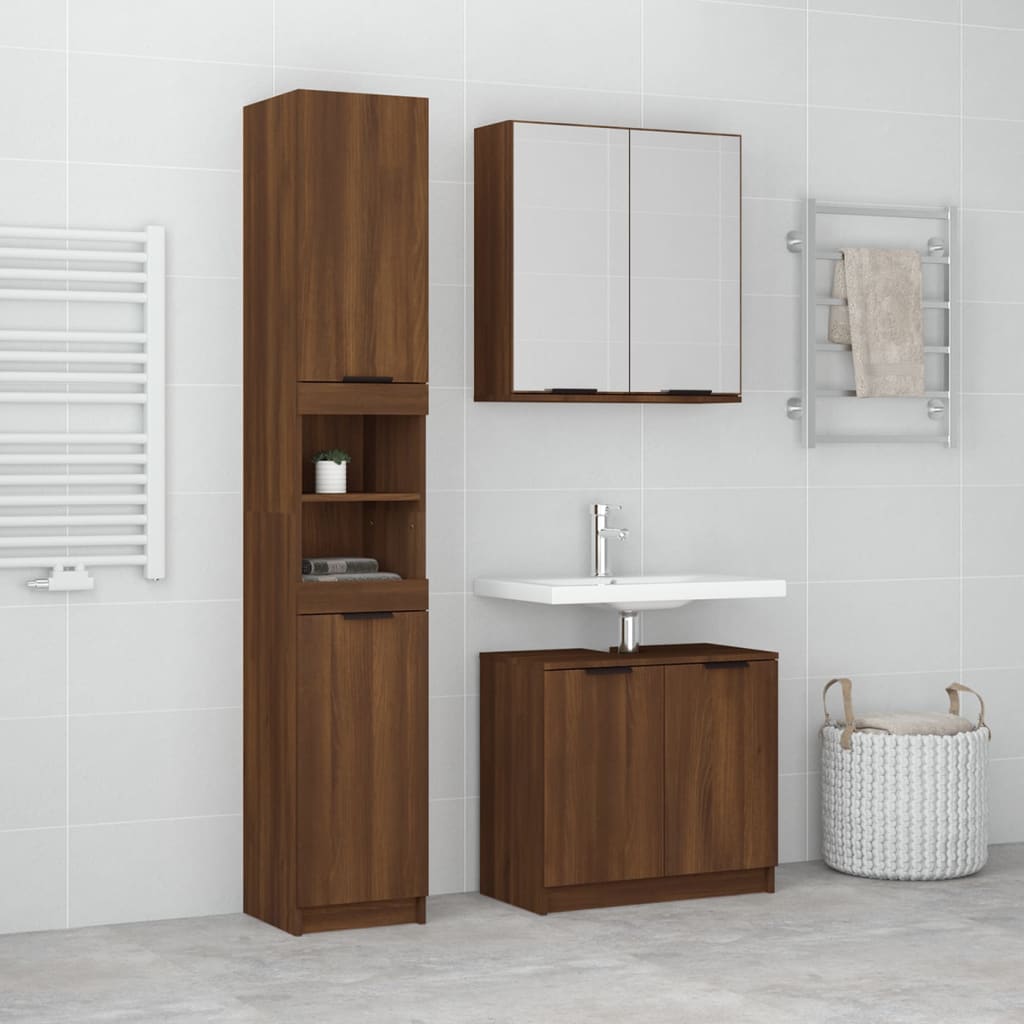 Set Dulapuri Bucătărie, 3 Piese, , Lemn Prelucrat