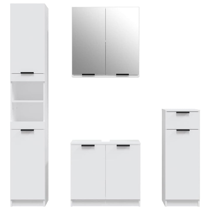 Set Dulapuri De Baie, 4 Piese, , Lemn Prelucrat