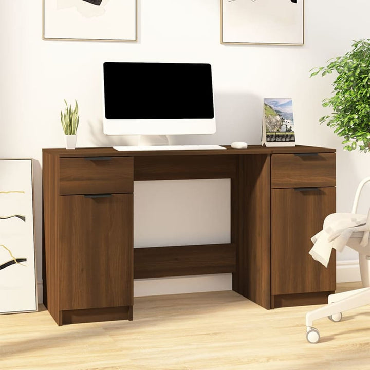 Birou Cu Dulap Lateral, , Lemn Prelucrat