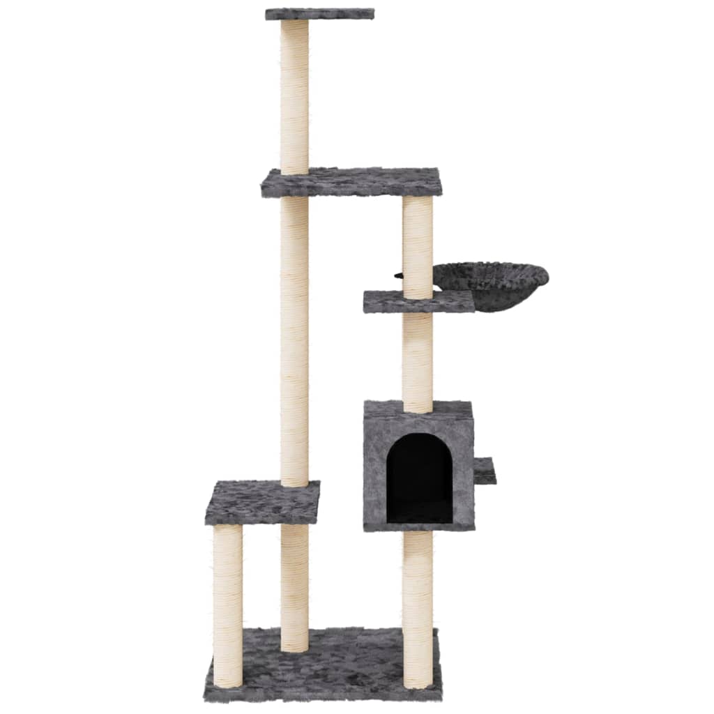 Ansamblu Pisici Cu Stâlpi Din Funie Sisal, , 142 Cm
