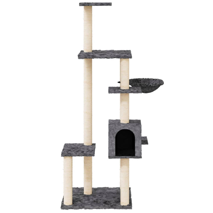 Ansamblu Pisici Cu Stâlpi Din Funie Sisal, , 142 Cm