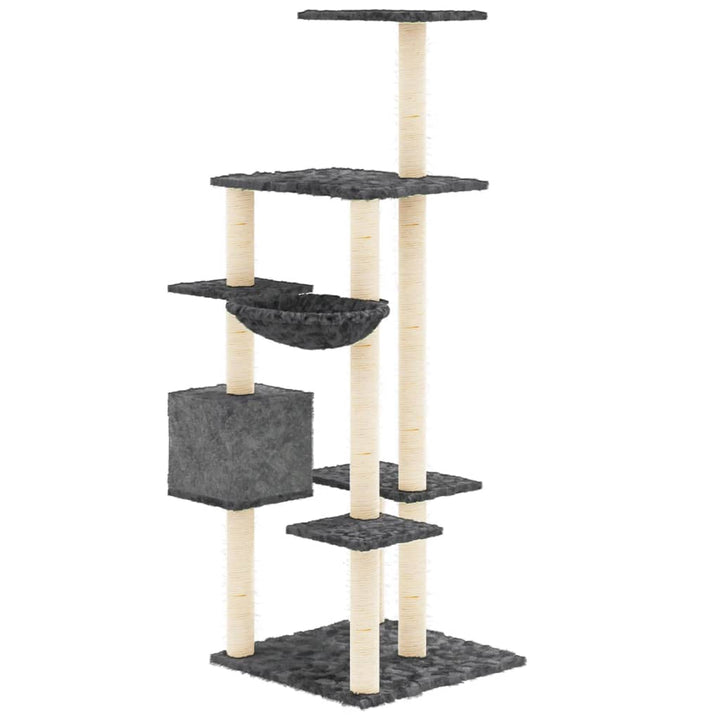 Ansamblu Pisici Cu Stâlpi Din Funie Sisal, , 142 Cm