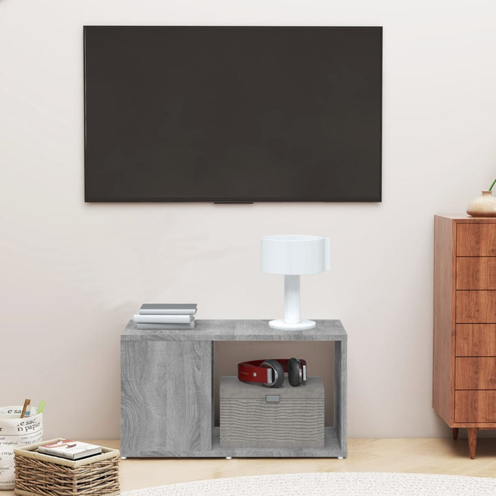 Comodă Tv, Stejar Fumuriu, 60X24X32 Cm, Lemn Compozit
