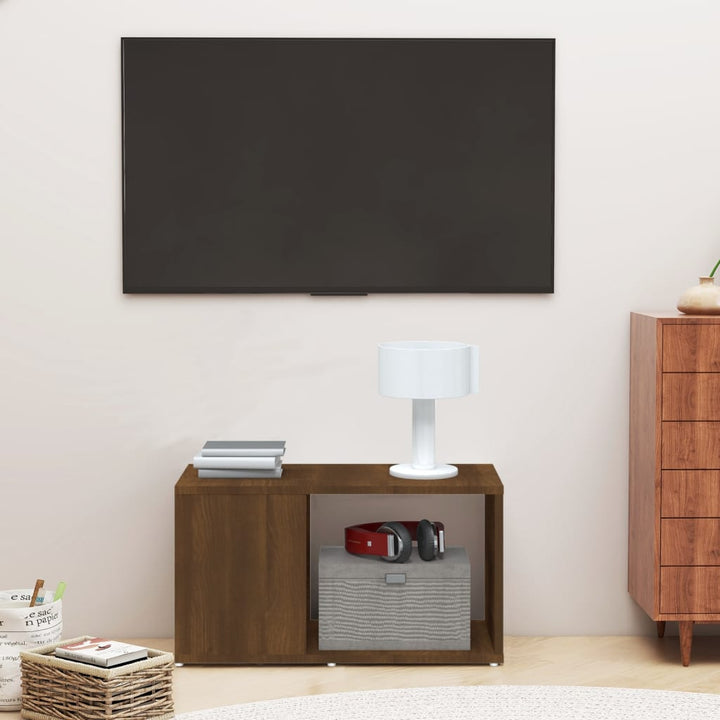 Comodă Tv, Stejar Fumuriu, 60X24X32 Cm, Lemn Compozit