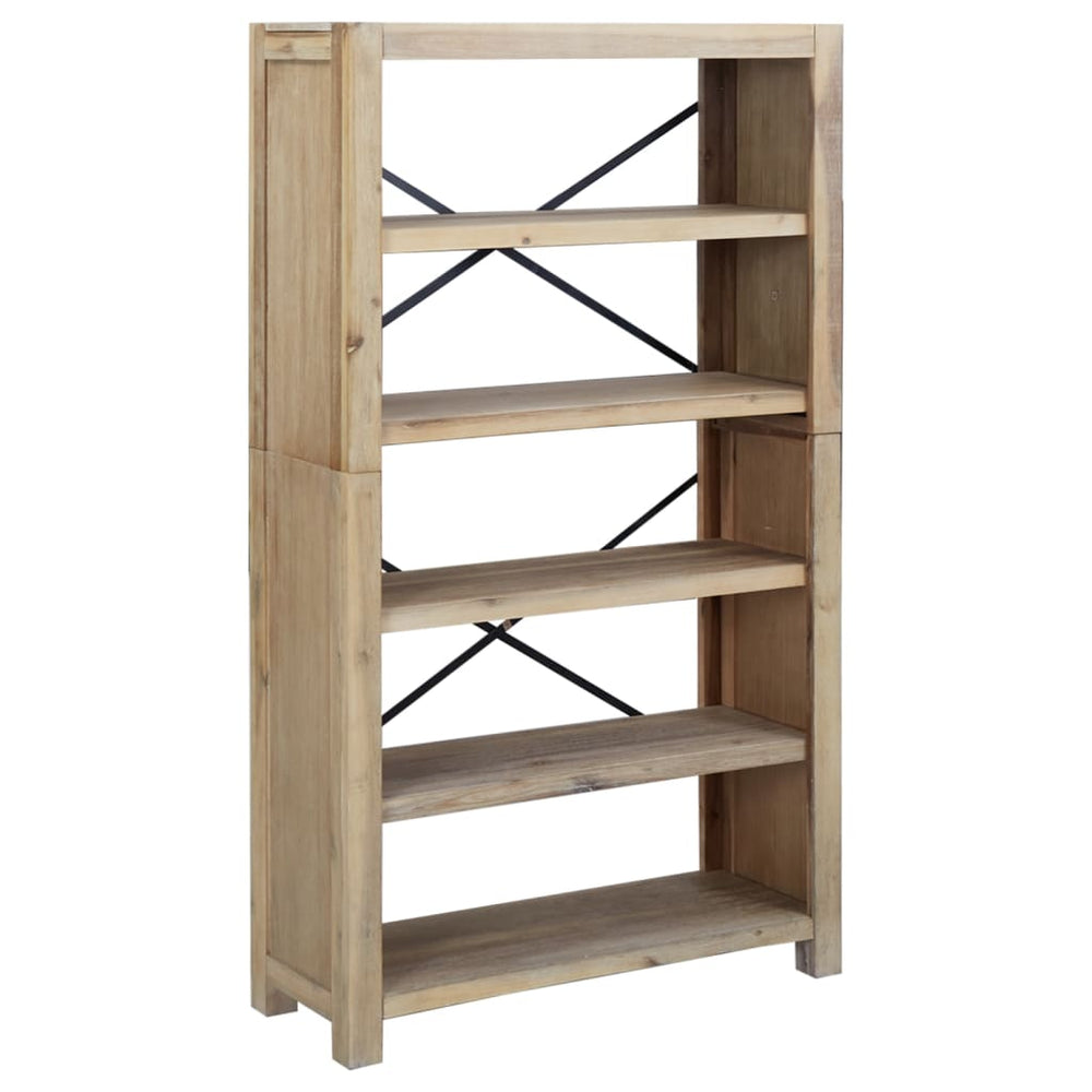 Bibliotecă Cu 5 Rafturi, 80X30X, Lemn Masiv De Acacia