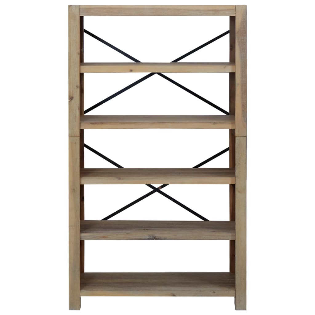 Bibliotecă Cu 5 Rafturi, 80X30X, Lemn Masiv De Acacia