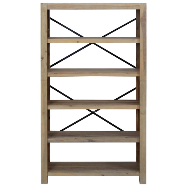 Bibliotecă Cu 5 Rafturi, 80X30X, Lemn Masiv De Acacia