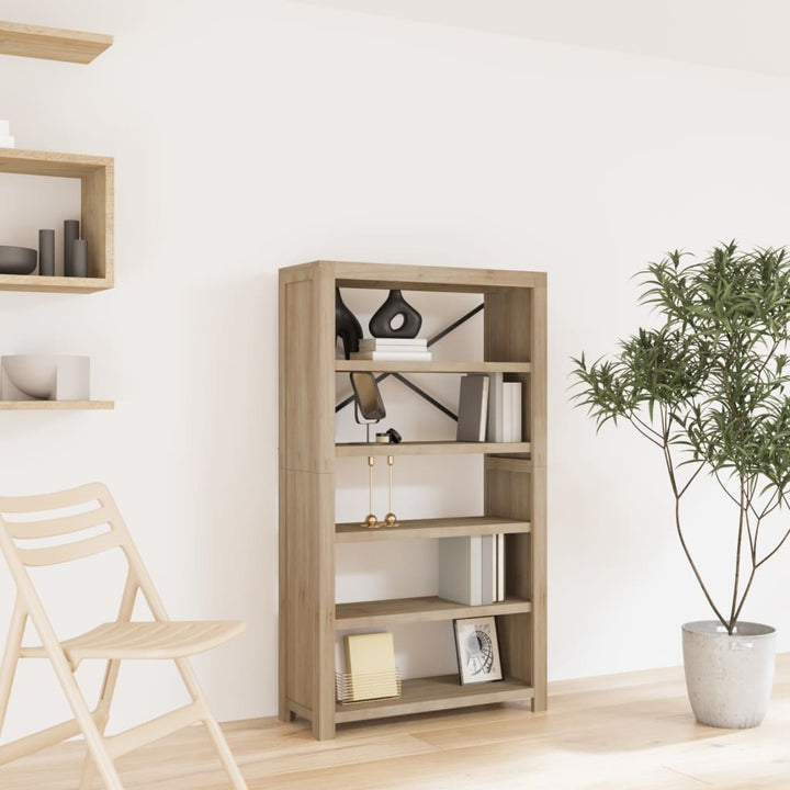 Bibliotecă Cu 5 Rafturi, 80X30X, Lemn Masiv De Acacia