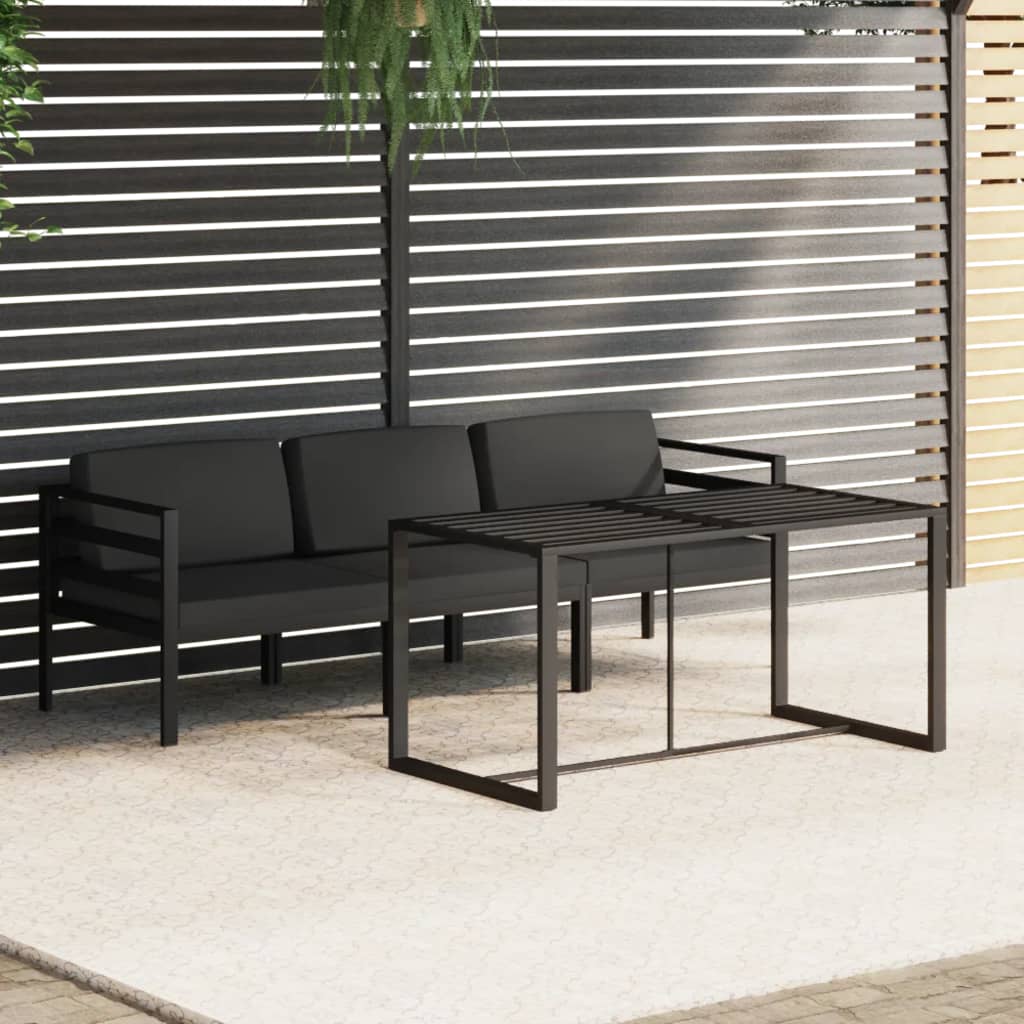 Set Mobilier De Grădină Cu Perne, 6 Piese, Antracit, Aluminiu
