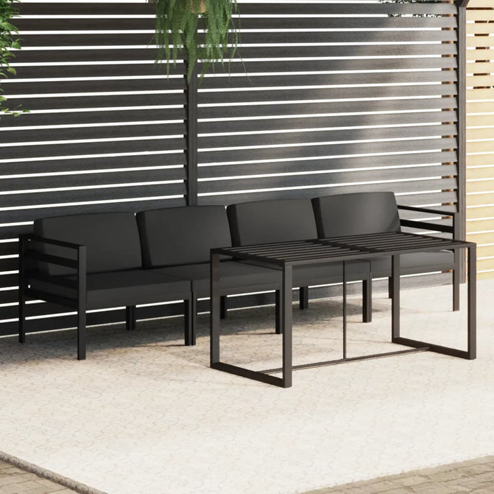 Set Mobilier De Grădină Cu Perne, 6 Piese, Antracit, Aluminiu