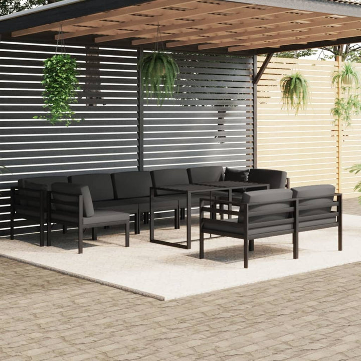 Set Mobilier De Grădină Cu Perne, 6 Piese, Antracit, Aluminiu
